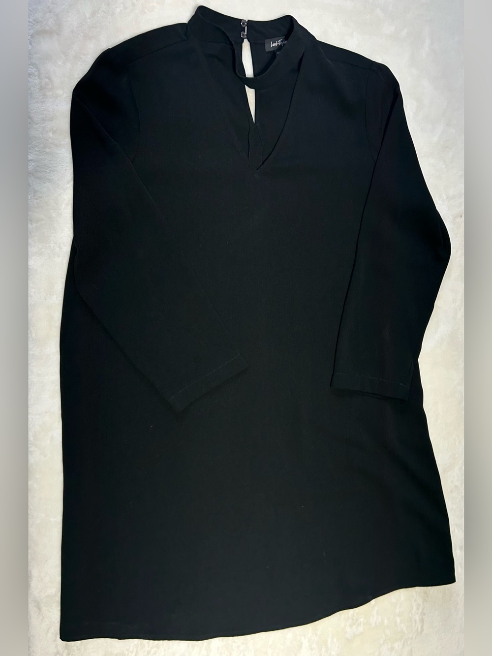 Lord & Taylor Black Keyhole Long Sleeve Dress